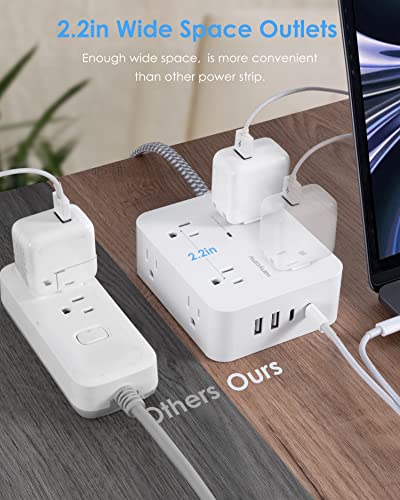 Thumbnail 4 de HANYCONY 6Ft Surge Protector with 8 Outlets and 4 USB Ports ⚡