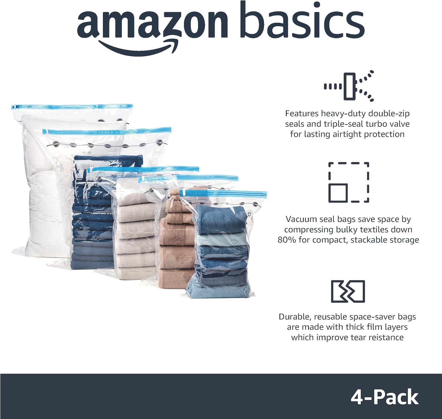 Detalle 2 de Amazon Basics Vacuum Compression Bags 48x32