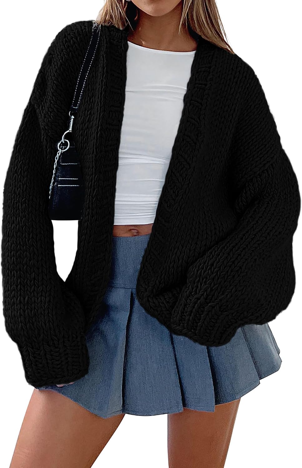 Detalle de PRETTYGARDEN Long Sleeve Chunky Knit Cardigan