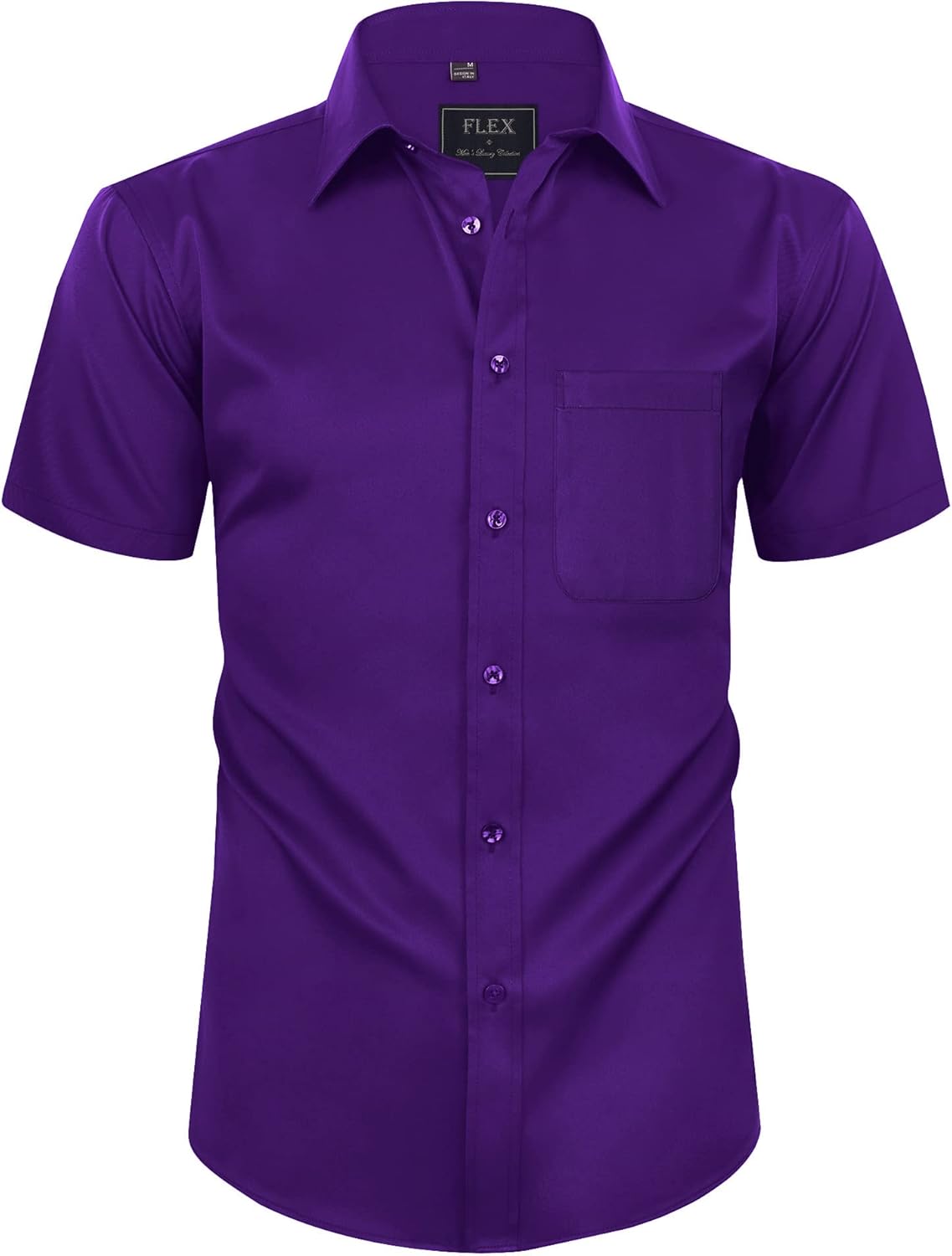 Detalle de siliteelon Herren Kurzarm Hemden Casual Regular Fit – Bügelfrei und faltenfrei