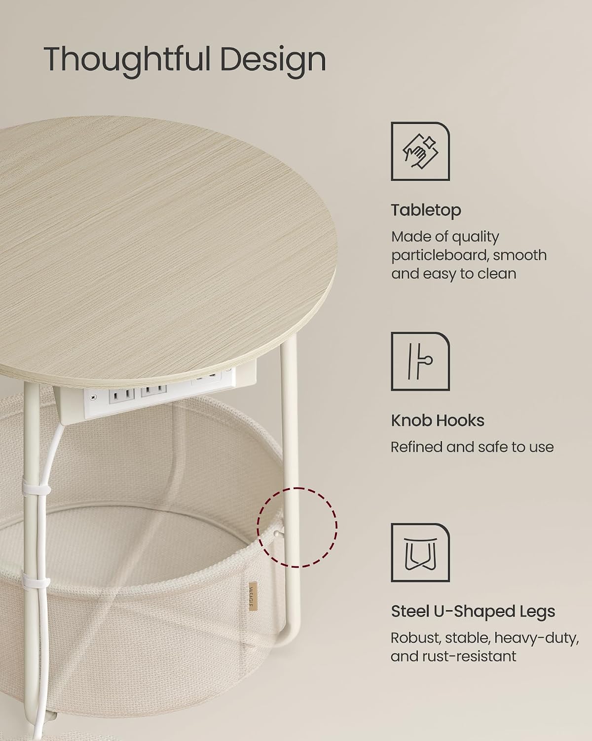 Detalle 2 de VASAGLE Side Table ULET228N01
