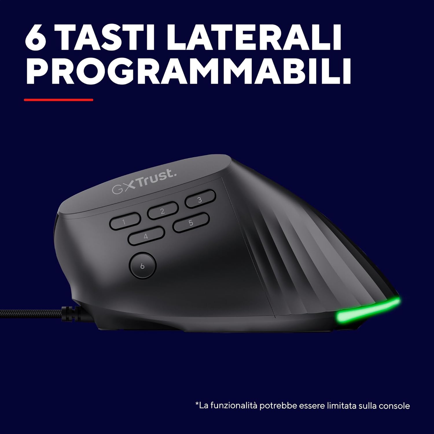 Thumbnail 3 de GXTrust Rexxa Mouse verticale ergonomico 45° con RGB e DPI regolabili fino a 12.800