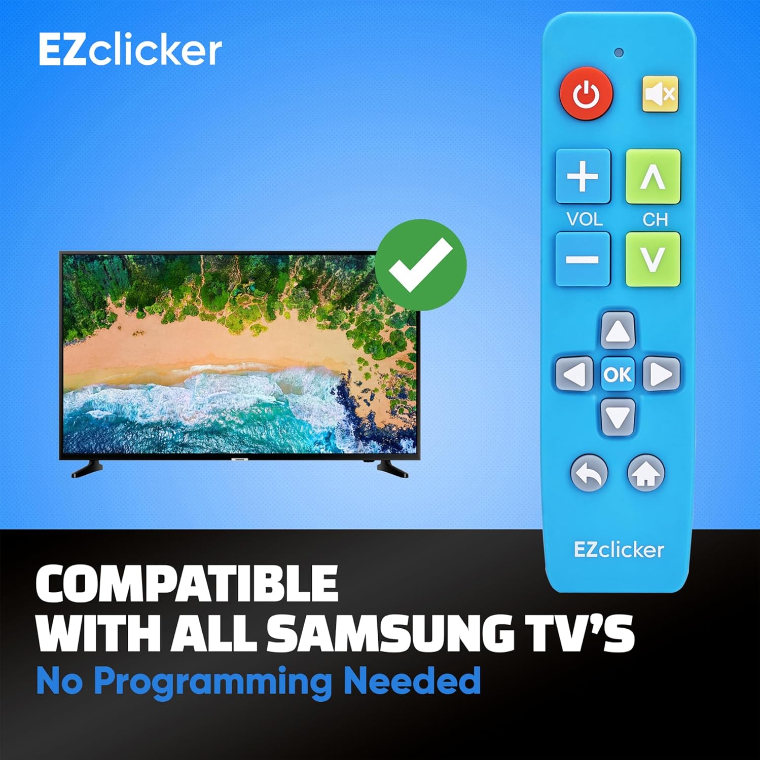Thumbnail 2 de Samsung Replacement TV Remote with Big Buttons (Blue) – Easy for Seniors