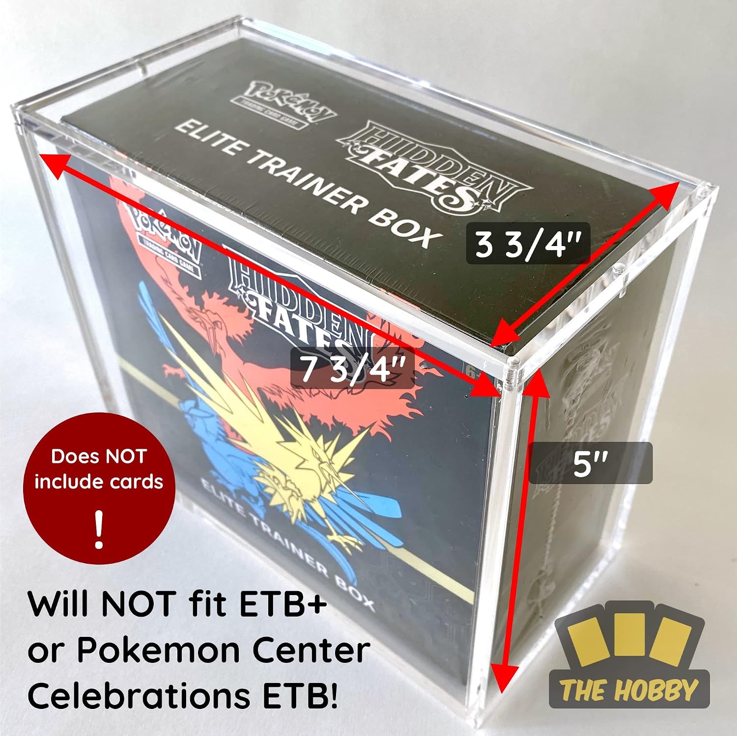 Detalle 2 de The Hobby Lair ポケモンETB用アクリルケース 厚さ6mm・マグネット式トップ・UV保護