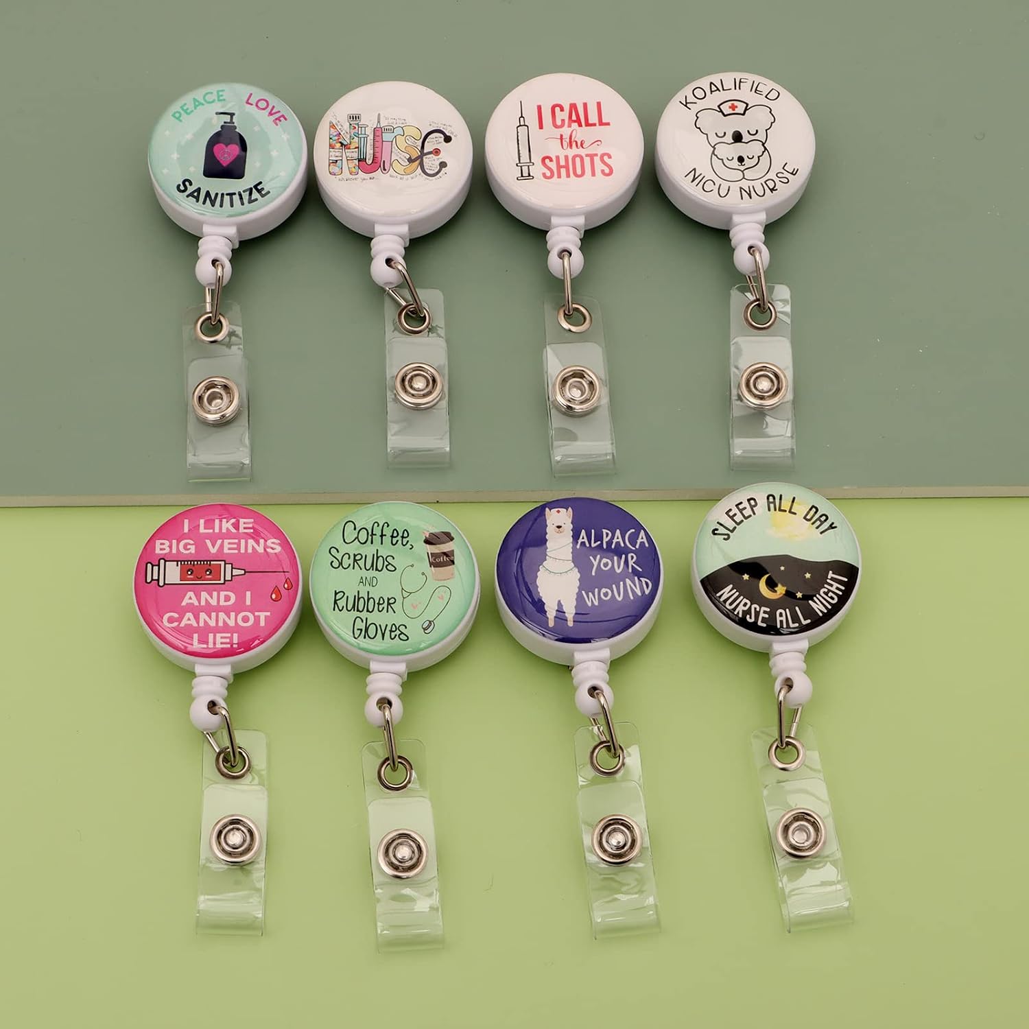 Detalle de TAMHOO 15-Piece Retractable Badge Reel Set for Nurses and ID Badges