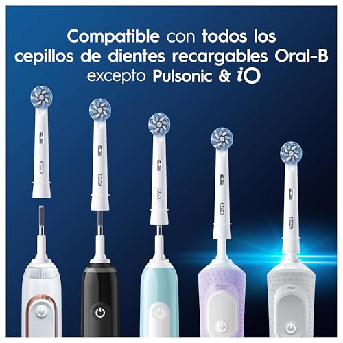 Detalle de Oral-B Sensitive Clean Cabezales de Recambio Originales (Blanco) – Pack de 10