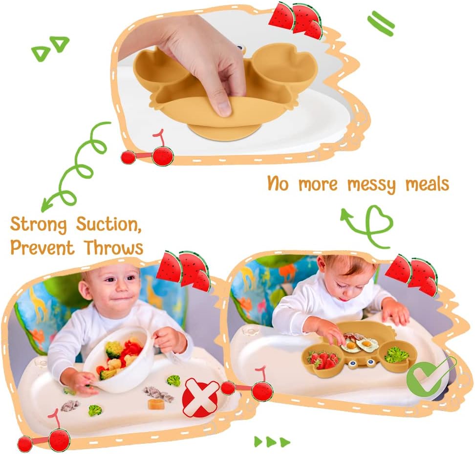 Thumbnail 4 de Vicloon Assiette Ventouse Bébé 3 compartiments