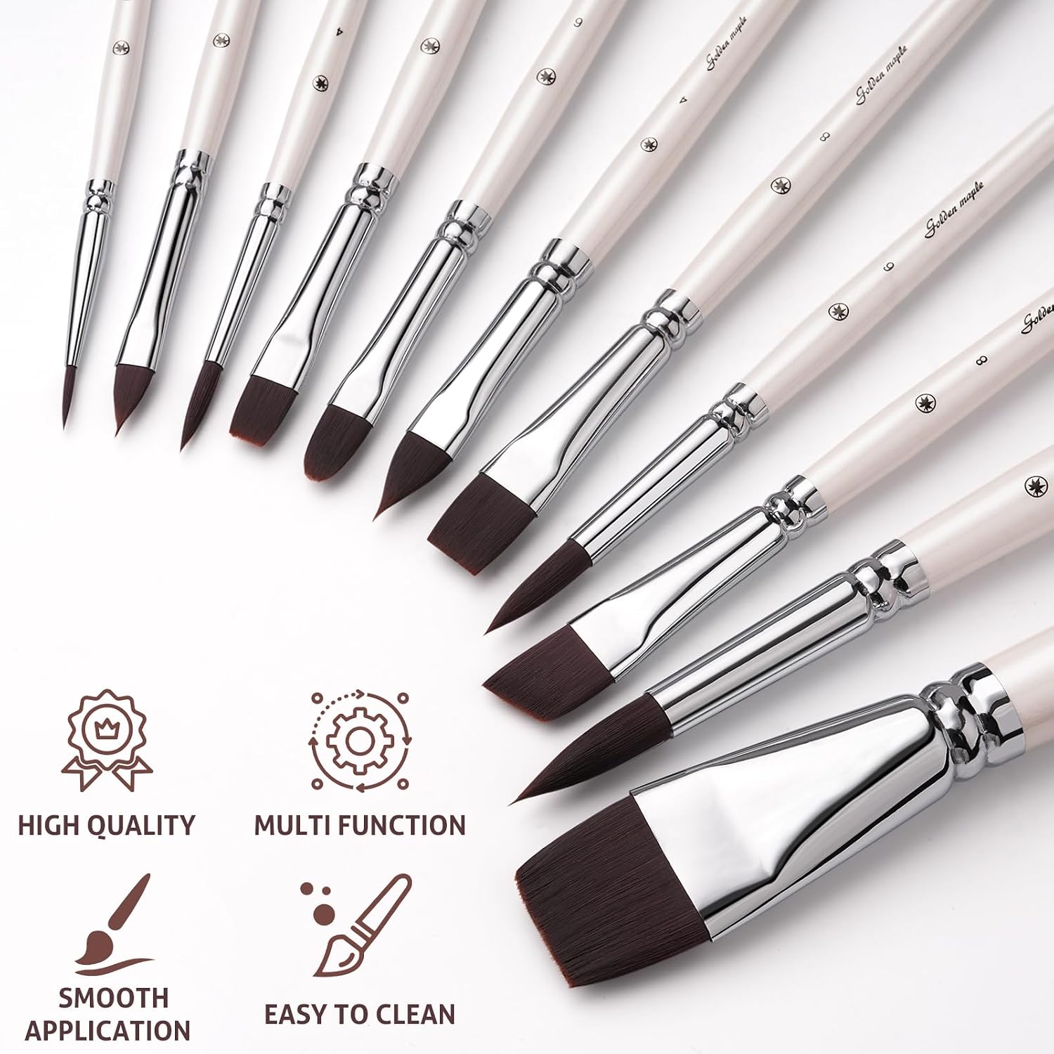 Thumbnail 1 de Golden Maple 1 Artist Acrylic Paint Brush Set, 11-Piece Nylon Brushes