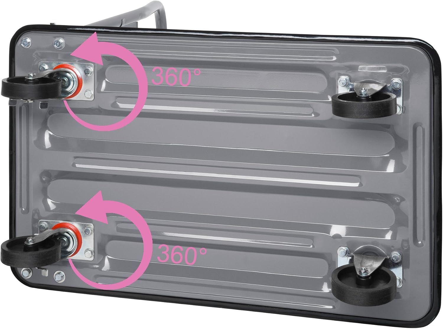 Detalle 2 de tectake 402777-SE plattformsvagn, hopfällbar med halksäker gummiyta och broms