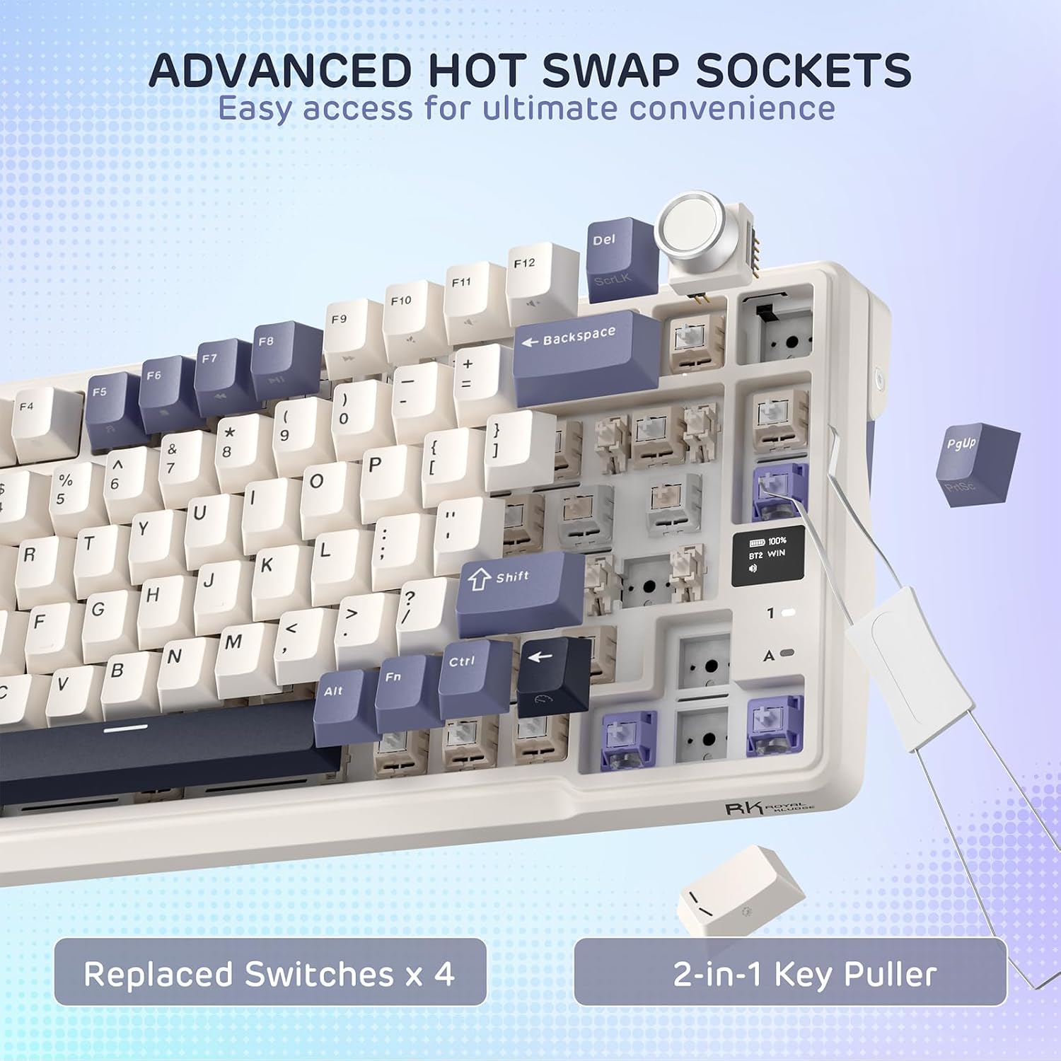 Detalle de RK ROYAL KLUDGE L98 Wireless Mechanical Keyboard with Left-Side Numpad