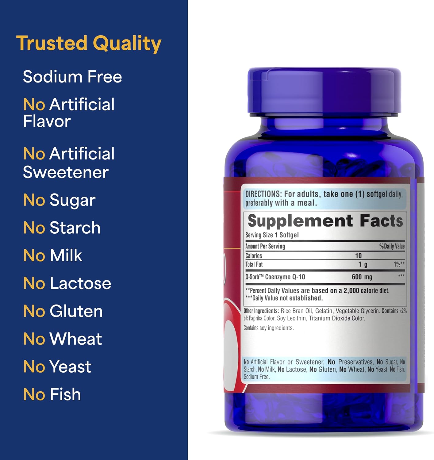 Detalle 2 de Puritan's Pride CoQ10 supplement 600 mg