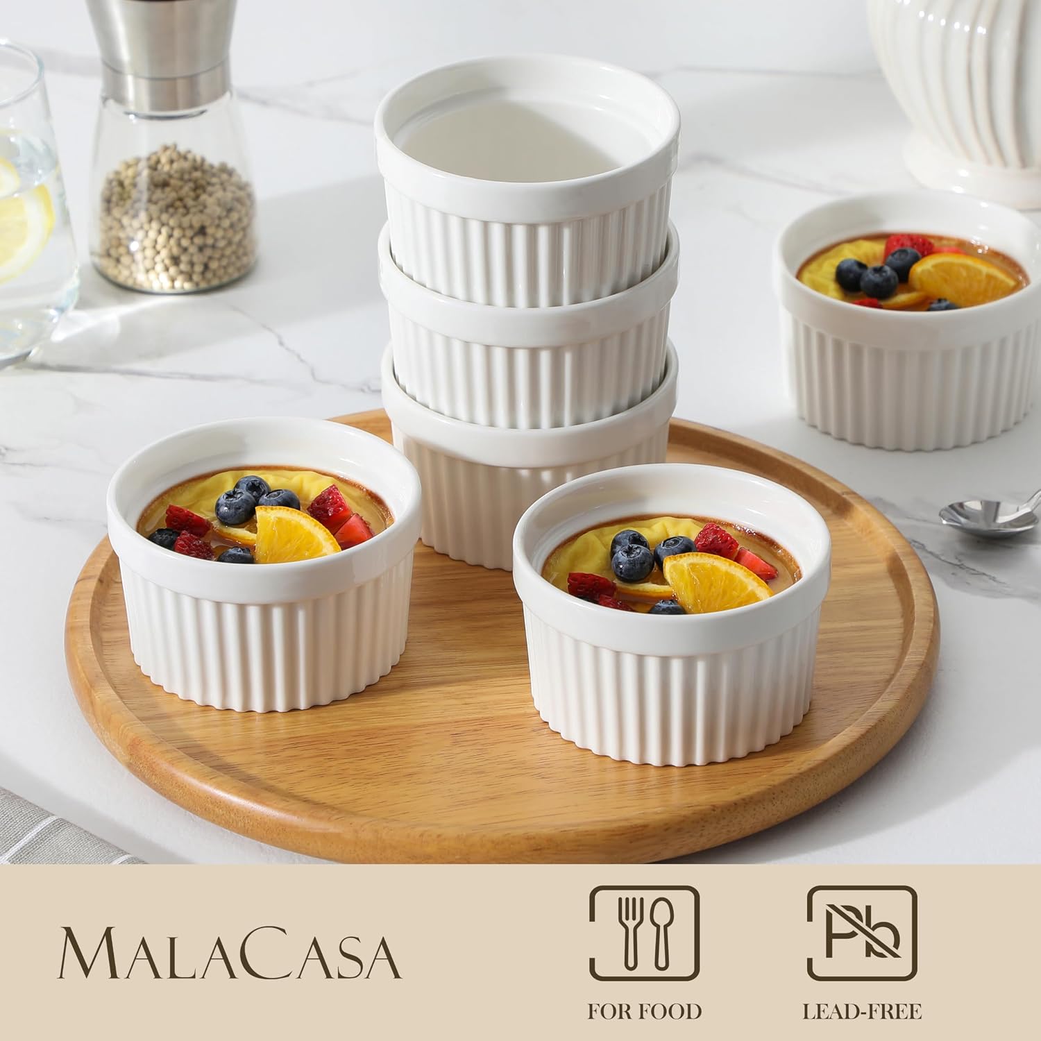 Thumbnail 2 de MALACASA Porcelain Ramekins 10 oz