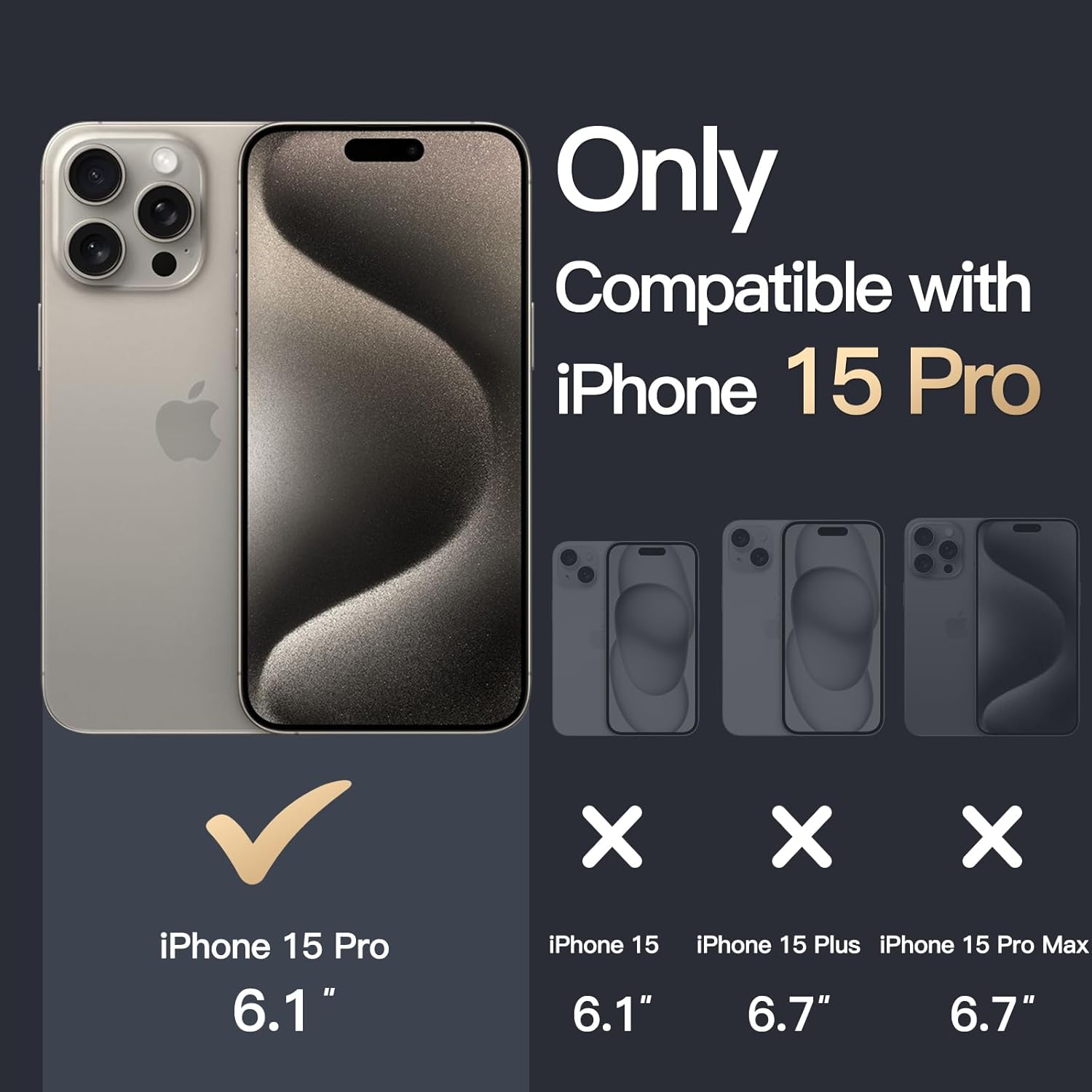 Detalle de JETech Coque Magnétique pour iPhone 15 Pro 6,1 pouces — Transparente et Antichoc, MagSafe