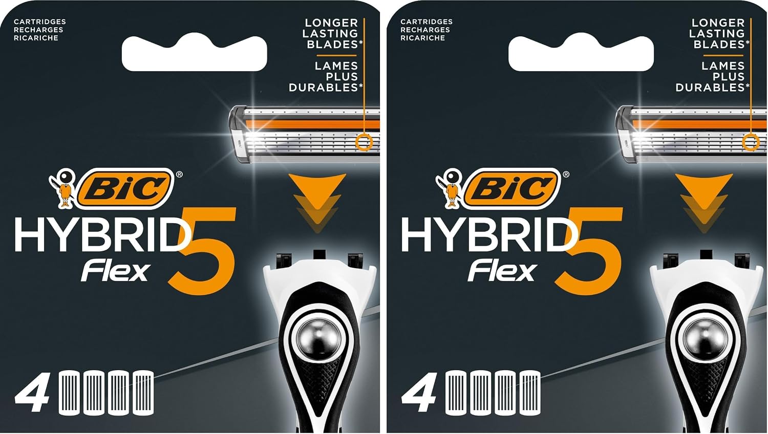 Detalle de BIC Hybrid 5 Flex Rasierklingen – 8er Nachfüllpack für Herrenrasierer