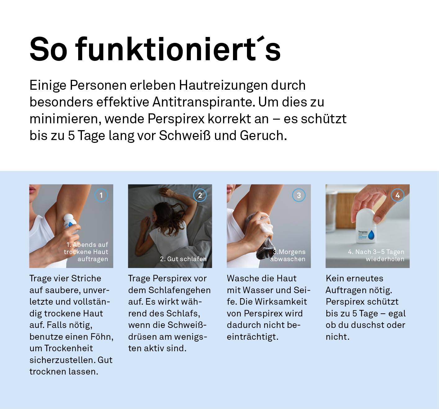 Detalle de Perspirex Comfort Antitranspirant Deo Roller (20 ml) – effektive Schweiß- und Geruchskontrolle