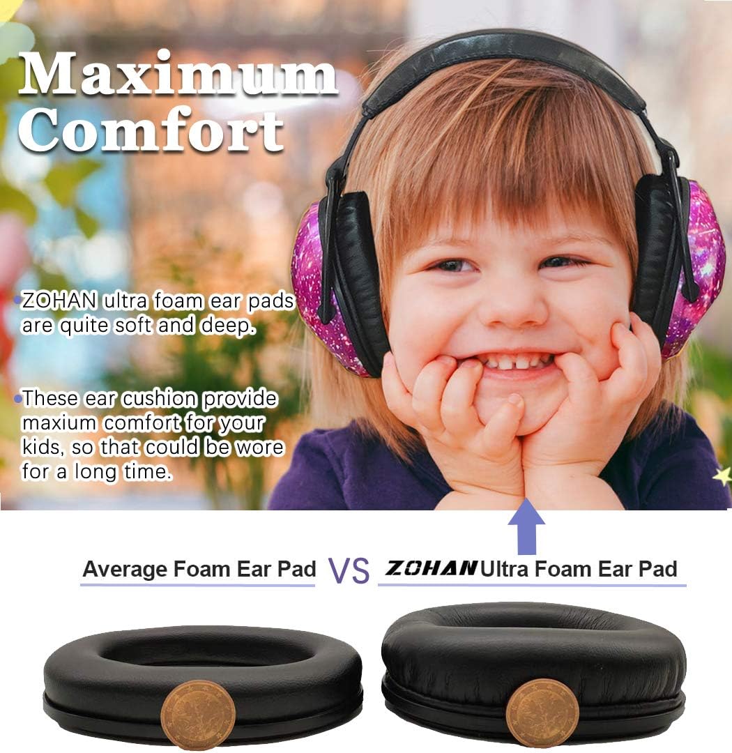 Detalle 2 de ZOHAN 030 Kids Ear Defenders – noise reduction hearing protection for children (Galaxy)