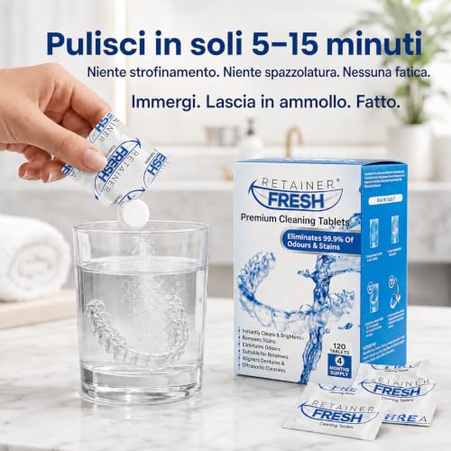 Detalle 2 de Retainer Fresh Compresse Detergenti per Apparecchio Ortodontico, 120