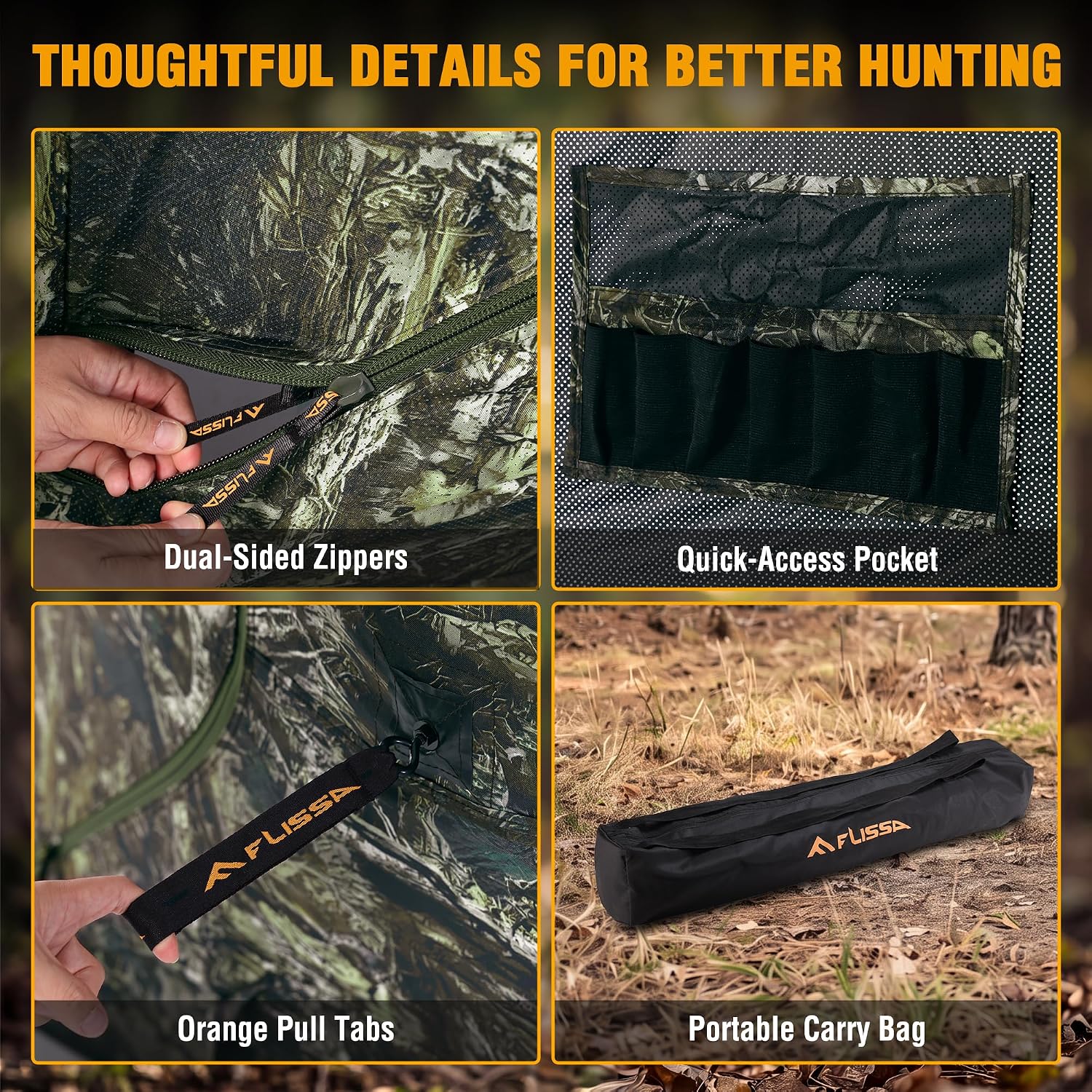 Thumbnail 6 de FLISSA F091141AE Hunting Blind, 360° Visibility, Pop-Up, 3–4 Person