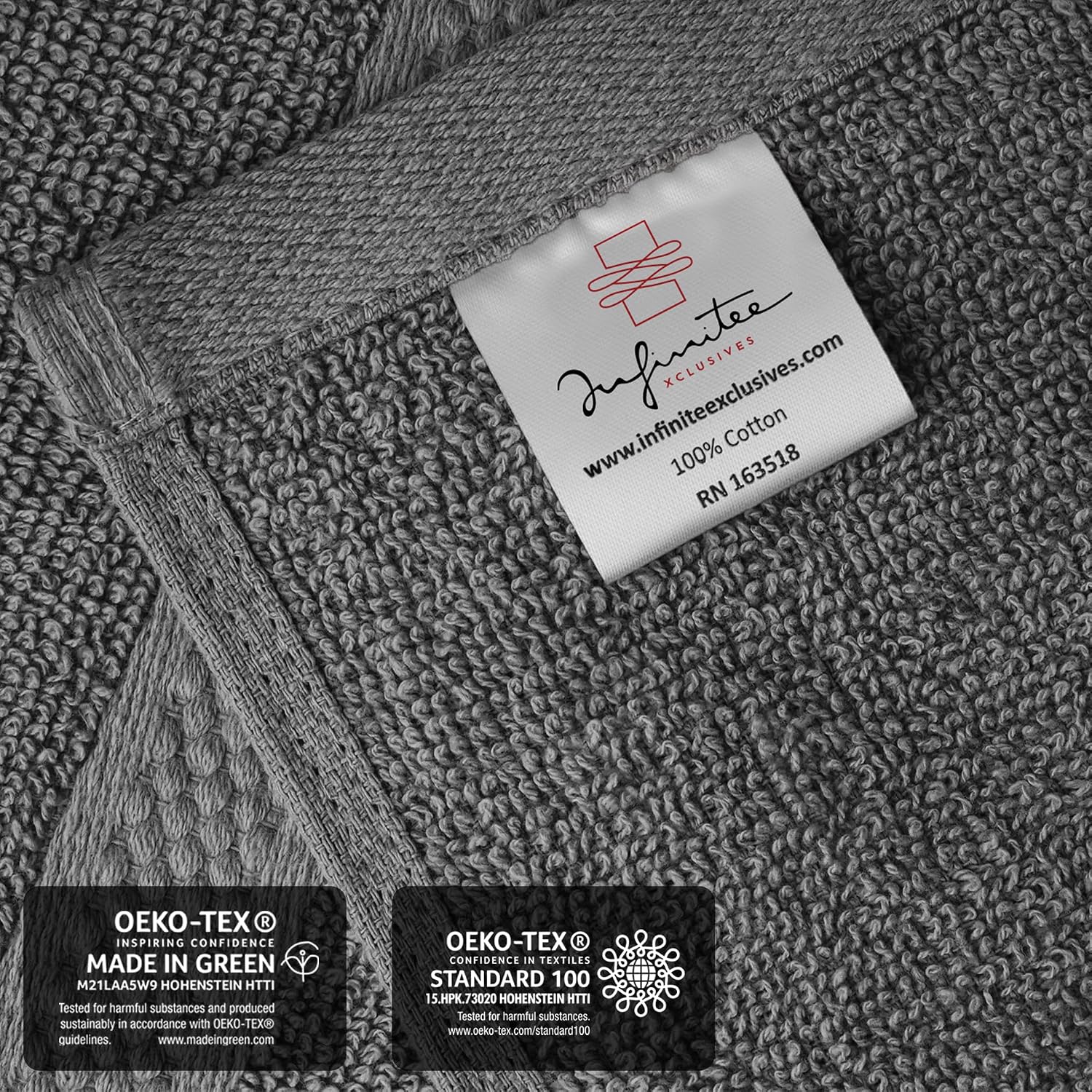 Thumbnail 4 de Infinitee Xclusives 12er-Pack Waschlappen, 30x30 cm, 100% Baumwolle – Shadow Grey