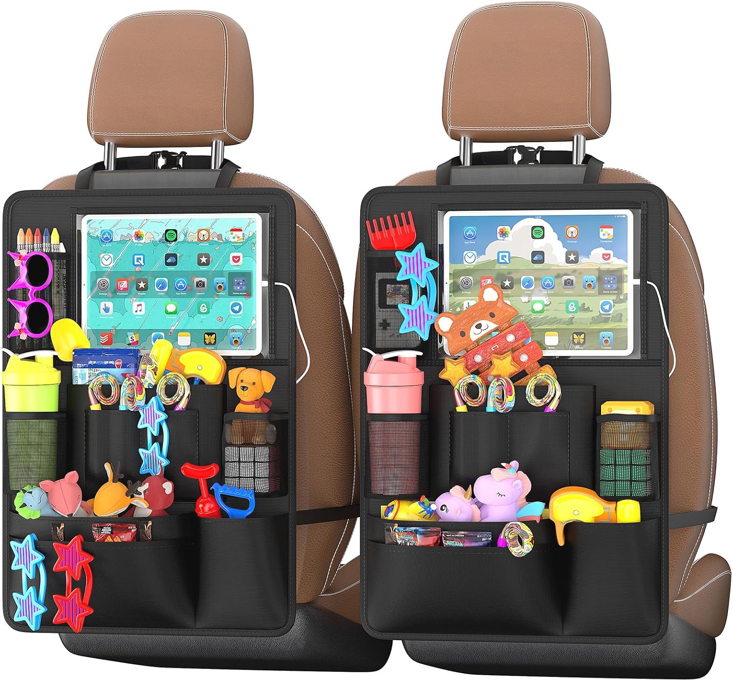 Imagen de Oneyus 2 Stück Autositz Organizer – Wasserabweisender Rücksitzschutz mit Tablet-Halter und 11-Zoll-Fach en OfertitasTOP