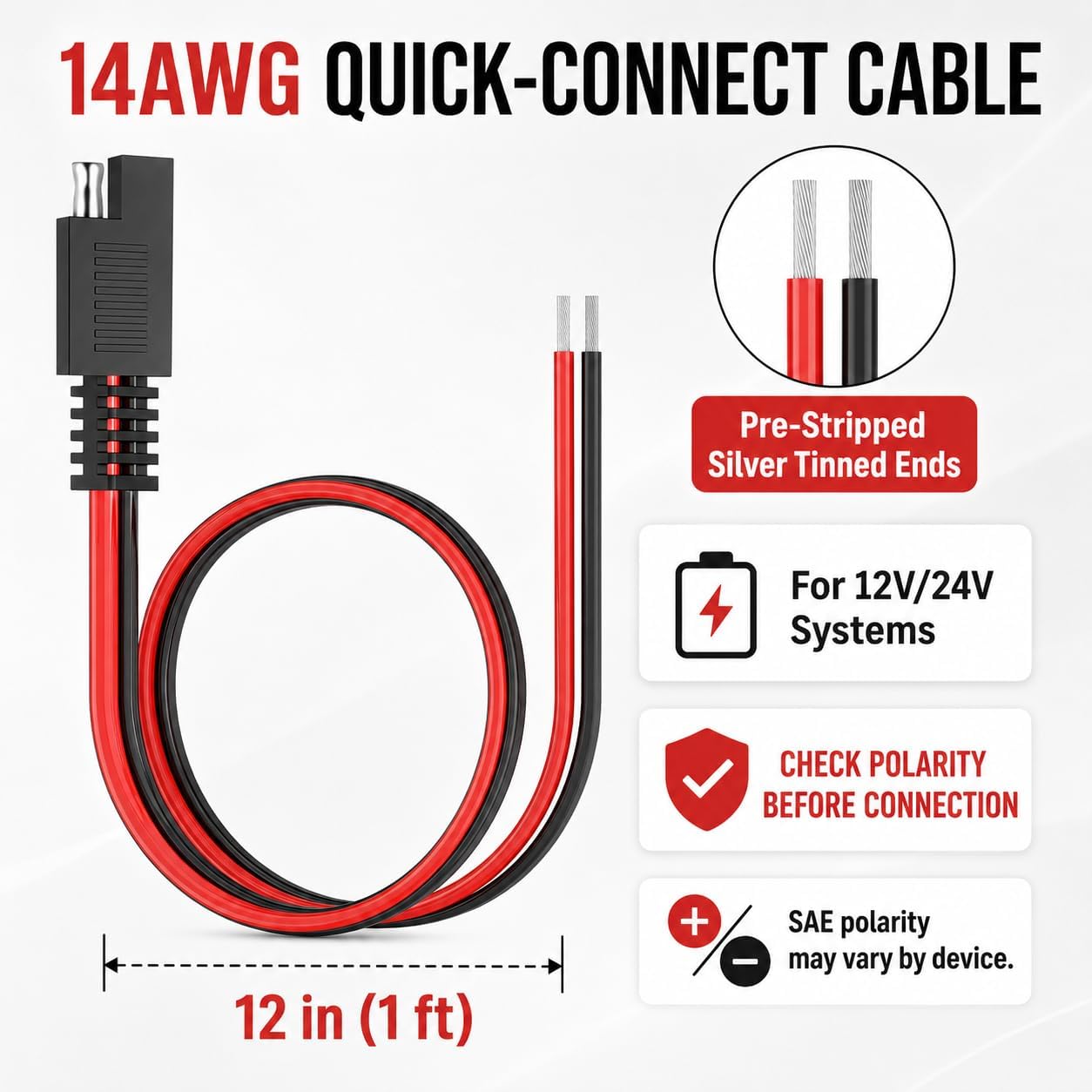 Thumbnail 2 de SAE quick-disconnect cable, 14 AWG