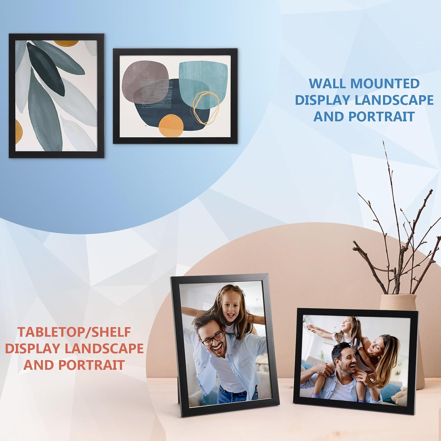 Detalle 2 de Hoikwo Multi 8x6 Photo Frames Set of 18 (6x8 Black) for Wall Hanging or Tabletop Display