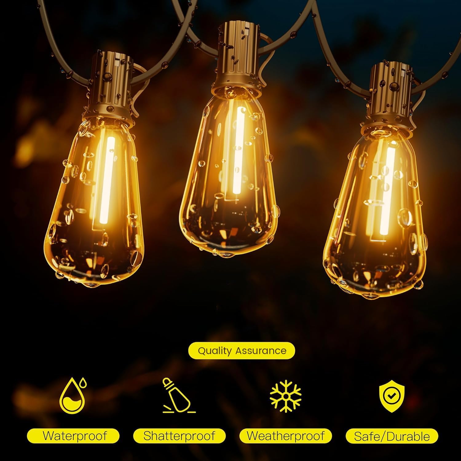 Detalle 2 de Torkase GLS-20J2P – zewnętrzny łańcuch LED 18 m, 30+2 żarówki ST38