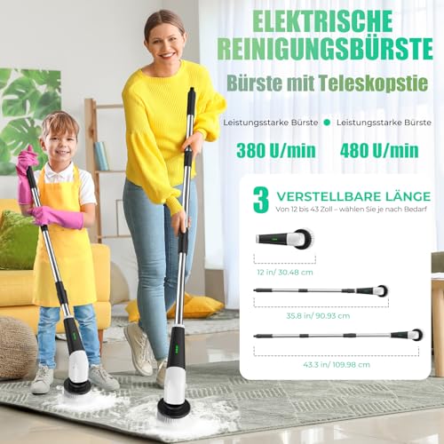 Detalle de YKYI Elektrische Reinigungsbürste Bad – kabellos, 8 Köpfe, IPX7