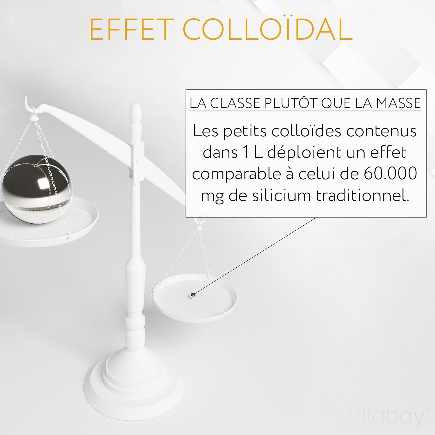 Detalle de Vitabay Silicium Colloïdal 50 PPM (99,99% pureté) 500 ml vegan