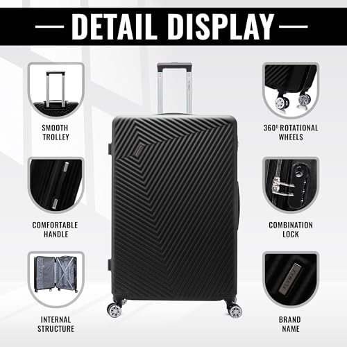 Thumbnail 4 de FLYMAX Medium Suitcase 67 Litre, 4 Wheel Lightweight ABS Travel Case