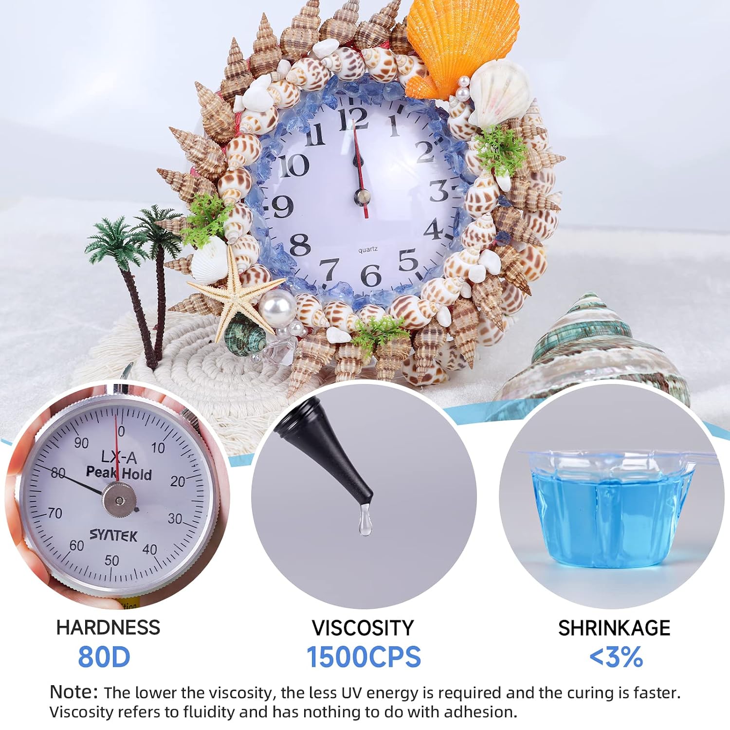 Detalle de LET'S RESIN ALR00075 UV Resin Kit with Light, 30g Adhesive for Glass, Plastic & Metal