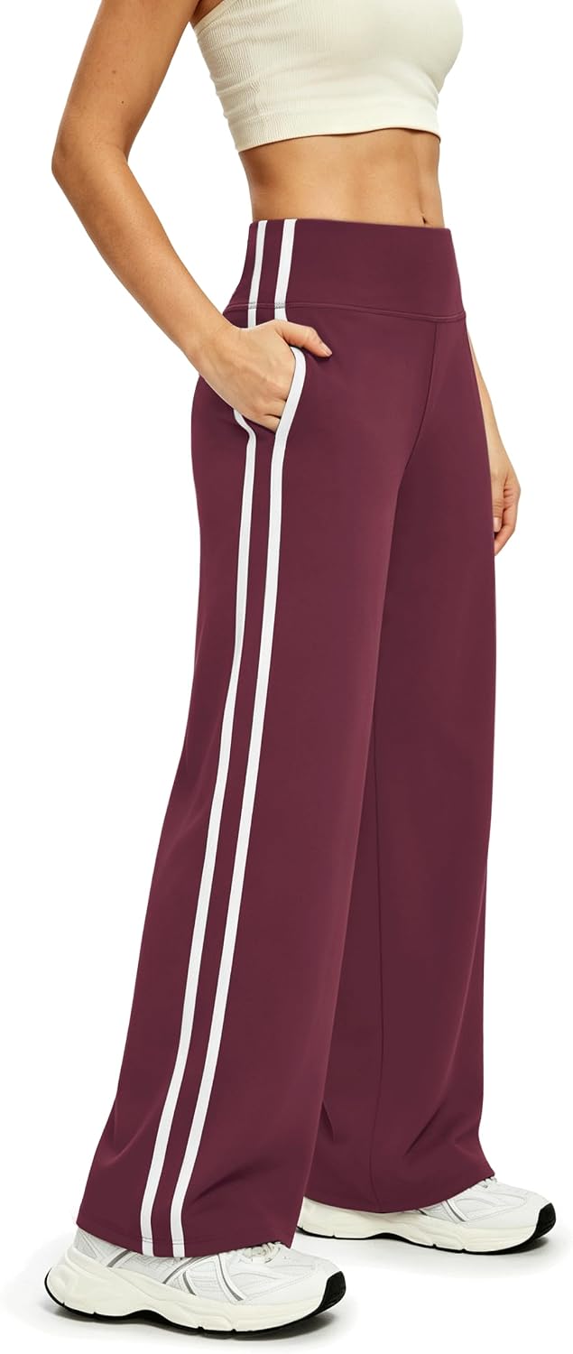Thumbnail 3 de Alaroo Women's Wide-Leg Track Pants, High Waist, Side Stripes & Pockets
