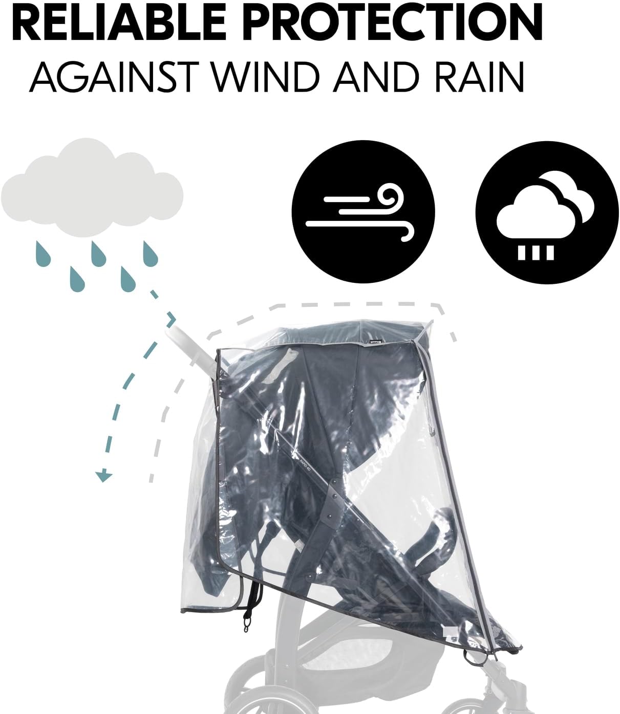 Detalle de hauck Universal Pushchair Rain Cover, Transparent