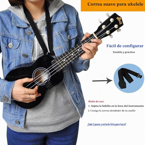 Thumbnail 4 de Winzz Ukelele Soprano Starter Kit para Principiante en Negro – Incluye funda, afinador y más
