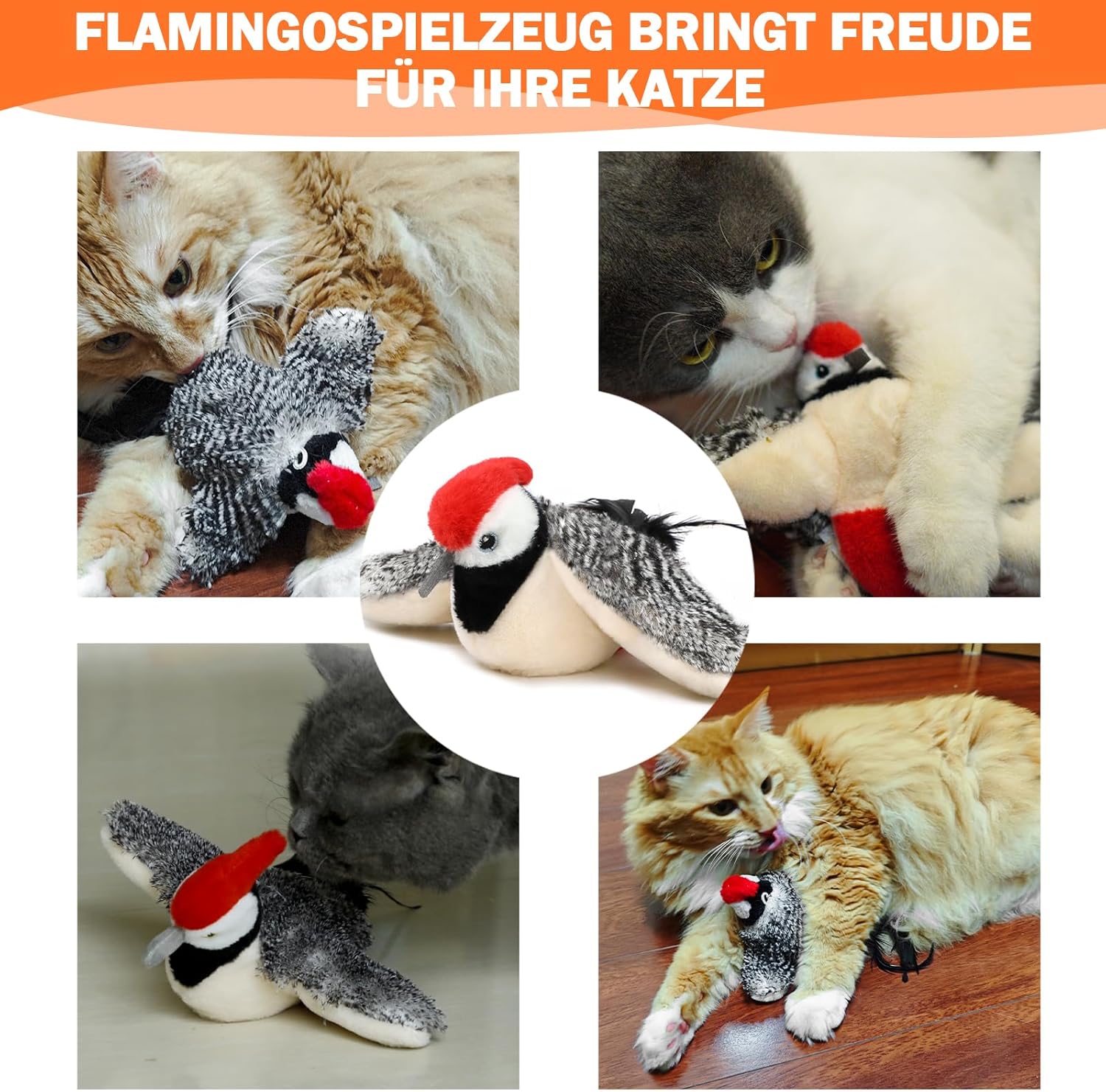 Detalle 2 de Nepfaivy Elektrisches Katzenspielzeug Vogel