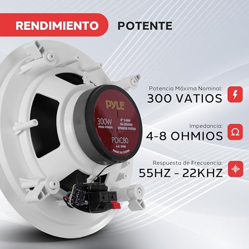 Thumbnail 4 de Pyle Altavoces Empotrables Techo 8” con Tweeter Titanium 🎶