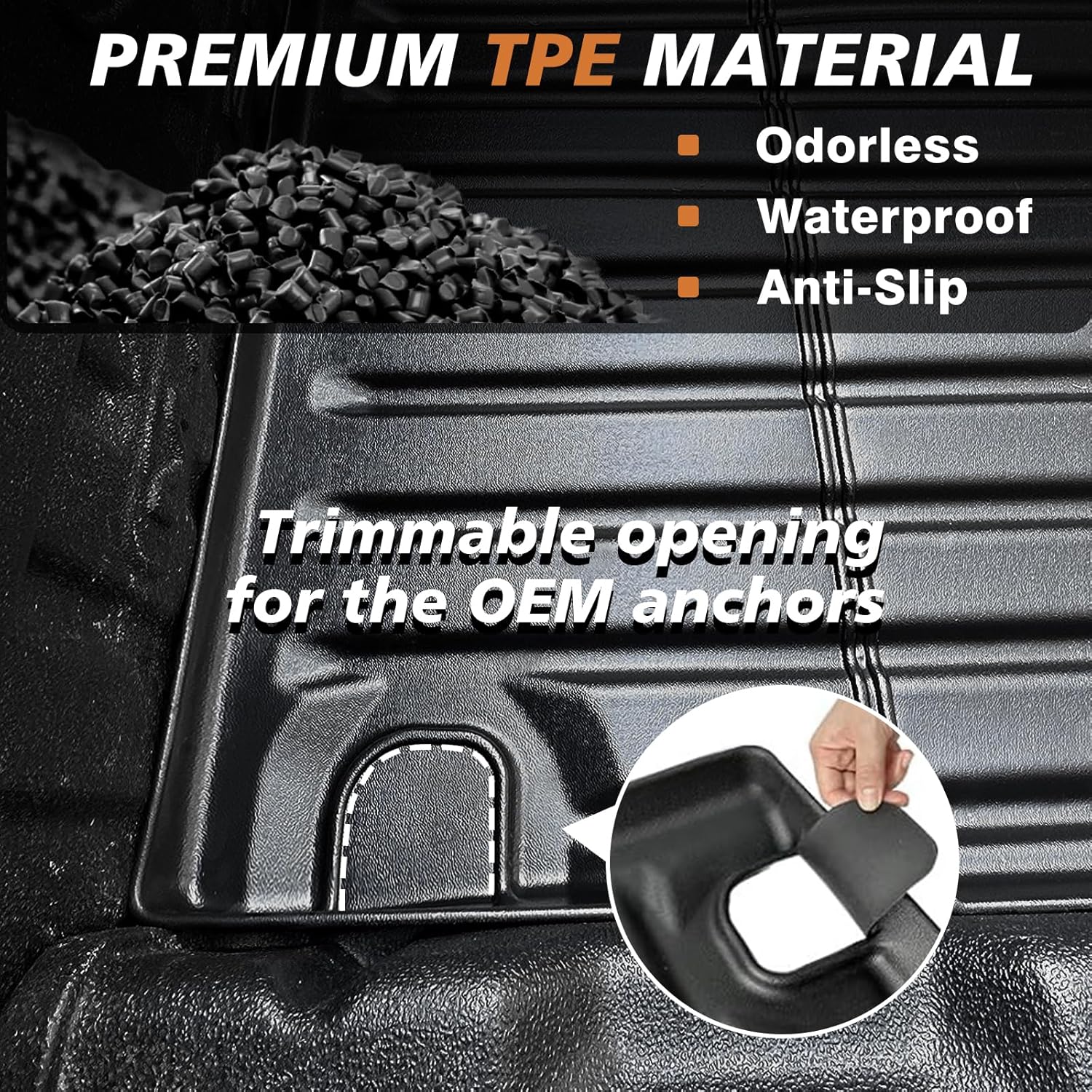 Detalle de TripleAliners Truck Mat for 2022-2026 Ford Maverick (4.5FT) — Custom-Fit All-Weather Bed Liner