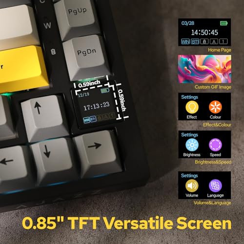 Thumbnail 2 de EPOMAKER Ajazz AK820 Pro 75% Gasket: teclado mecánico inalámbrico con TFT y iluminación RGB