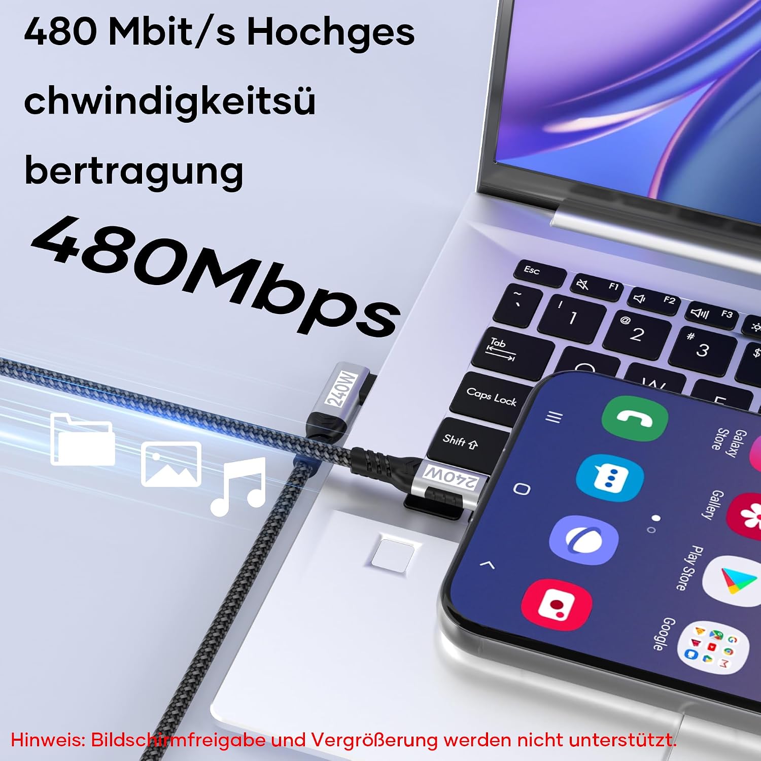 Detalle 1 de woednx USB-C Kabel 5 m 🔌