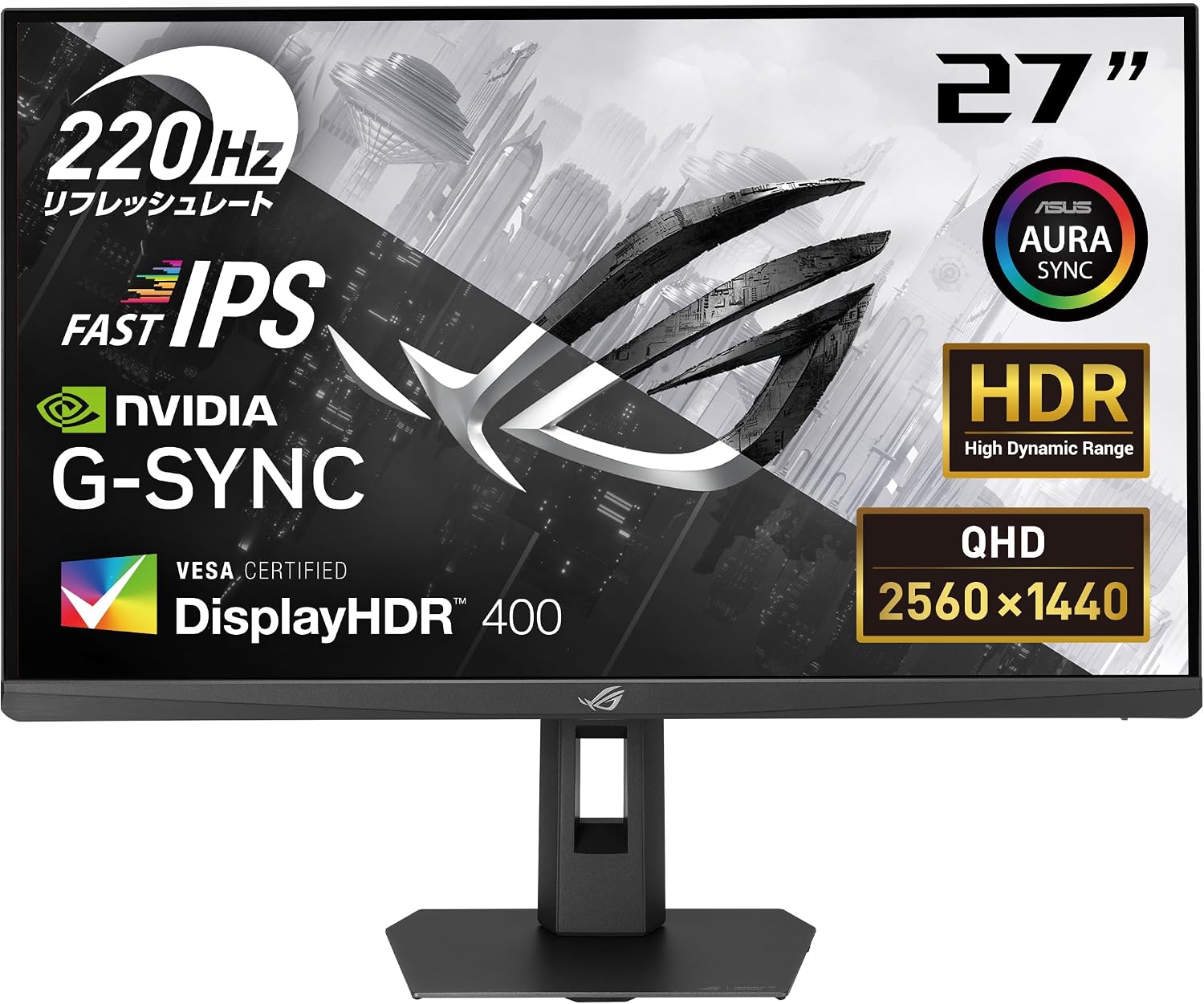 Detalle de ASUS ROG Strix XG27ACSR 27型ゲーミングモニター QHD・220Hz OC・Fast IPS