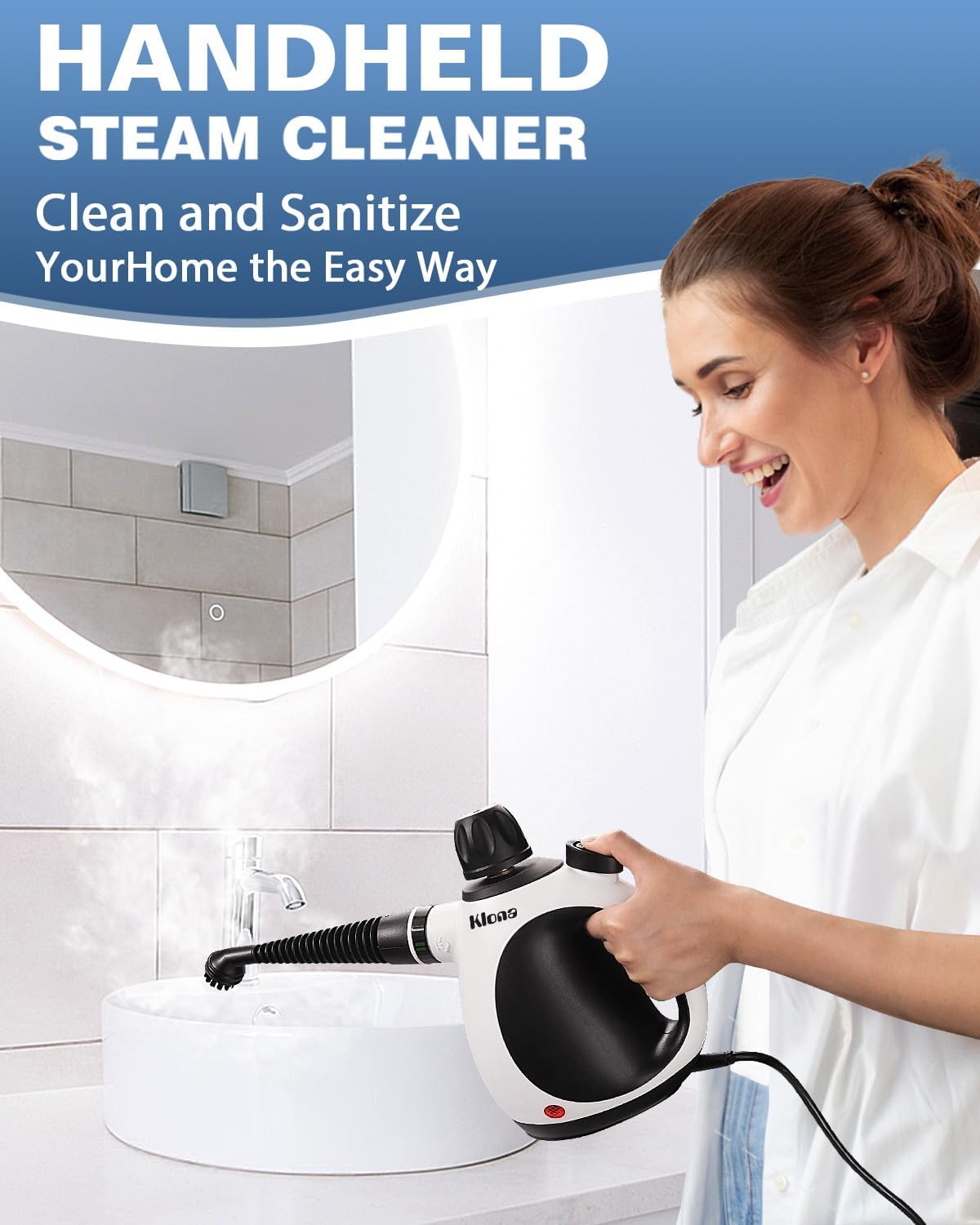 Detalle de KLONA Steam Cleaner: Multi-Purpose Handheld Steam Cleaning Solution