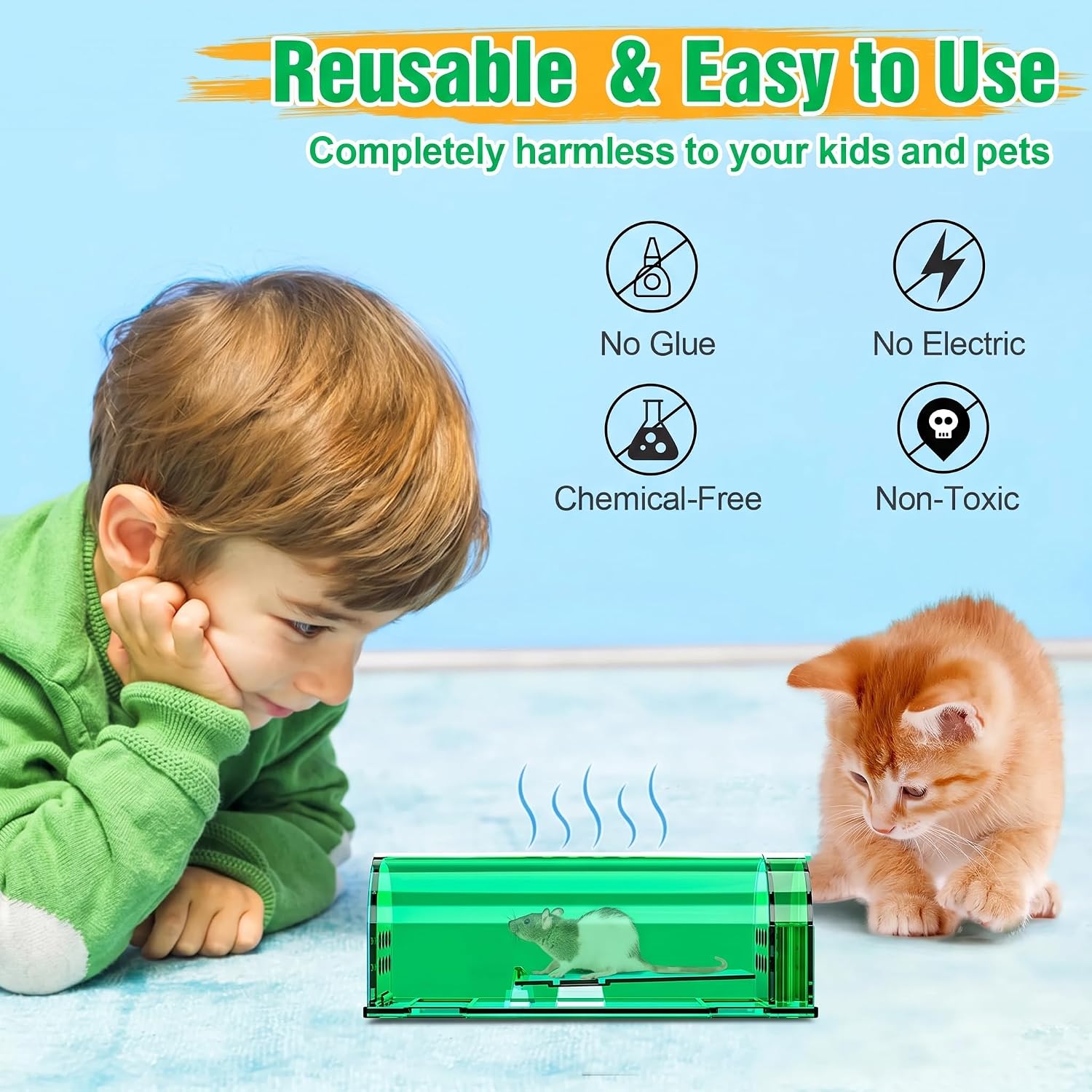 Thumbnail 6 de Wanqueen LSL-02 Live Mouse Traps, 4-Pack Polycarbonate Catch-and-Release