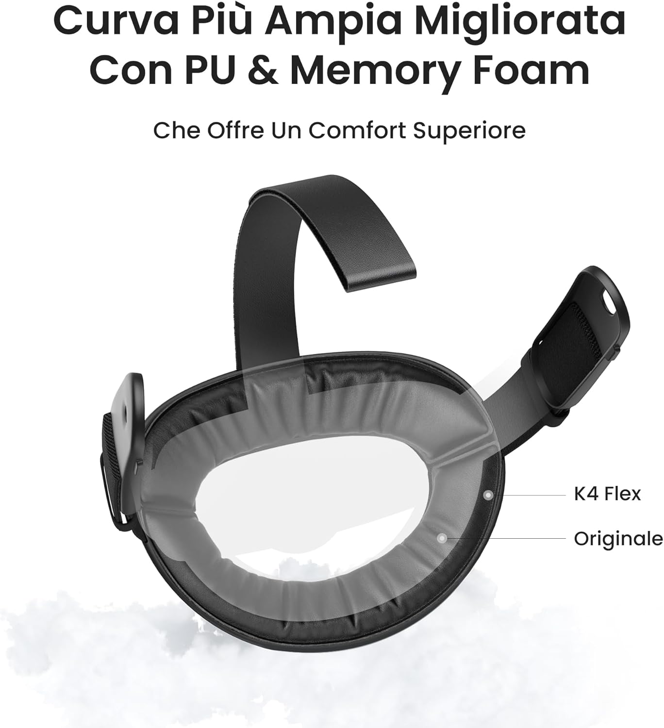 Thumbnail 2 de KIWI design K4 Flex Fascia Testa Comfort per Meta Quest 3/3S (regolabile, senza batteria)