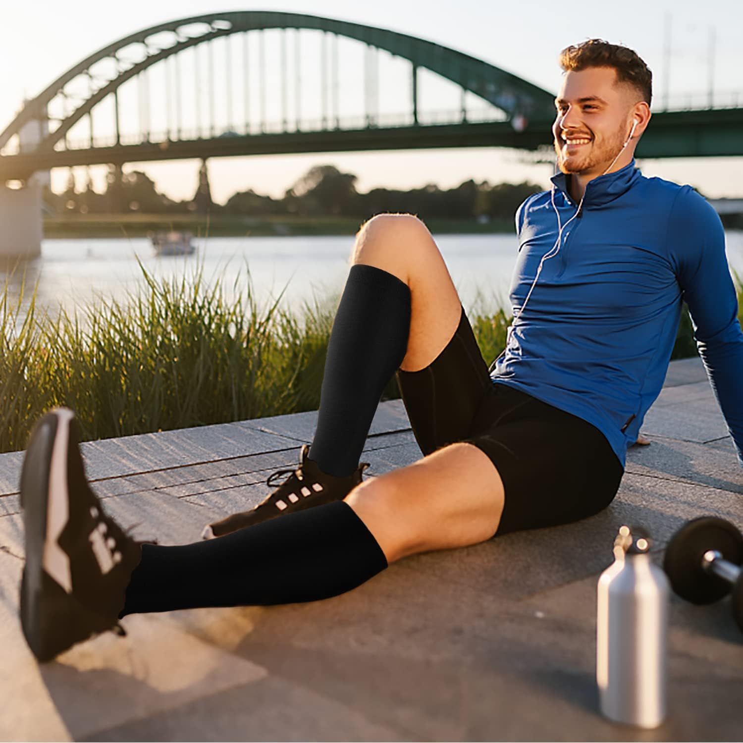 Detalle de ACTINPUT Kompressionsstrümpfe – 7 Paar Unisex Stützstrümpfe, Kniestrümpfe, Kompressionssocken