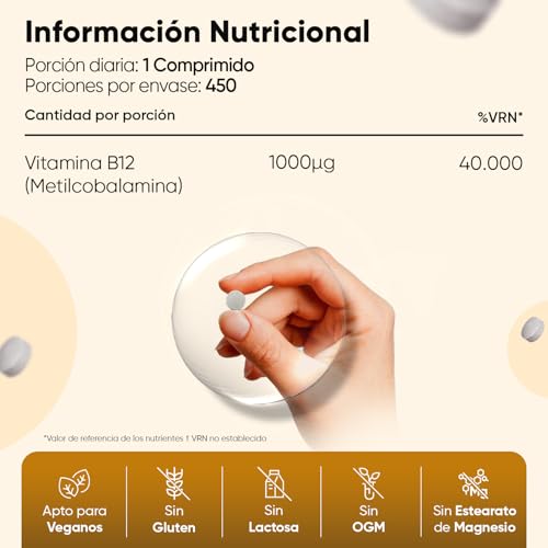 Thumbnail 3 de WeightWorld Vitamina B12 Vegana 1000 mcg (metilcobalamina) – 450 micro comprimidos