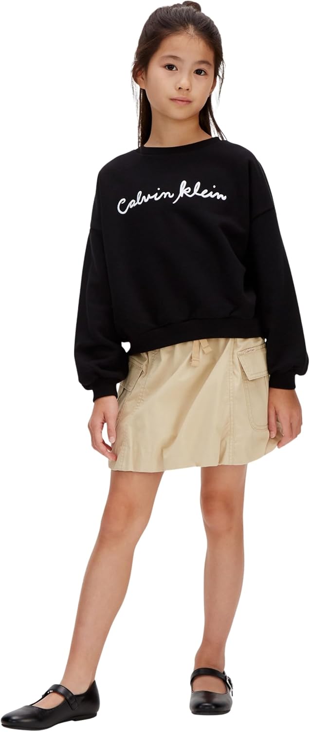 Detalle de Calvin Klein CK Crewneck Sweatshirt Lvcksjb25g: felpa per ragazzi versatile e confortevole