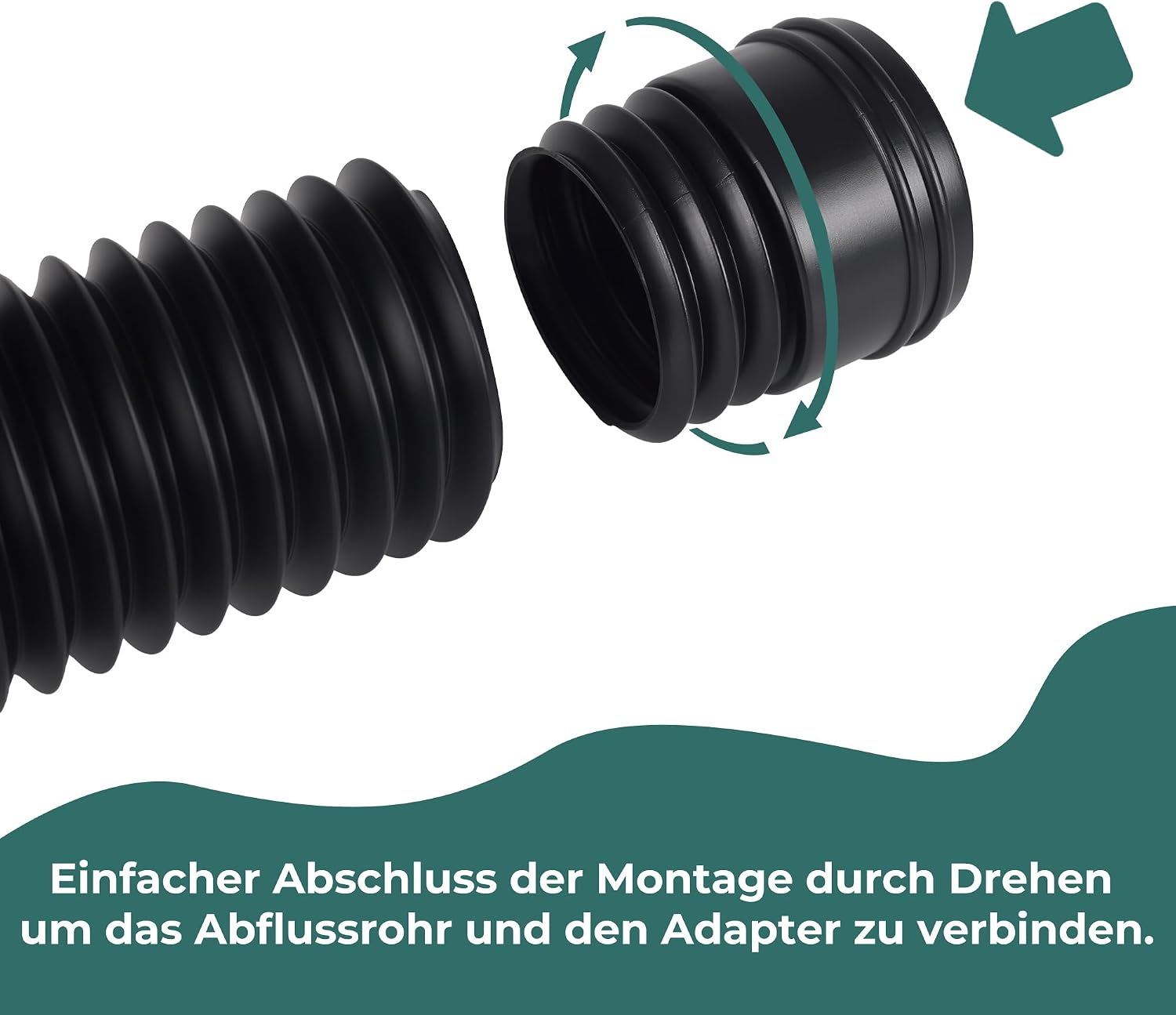 Detalle 2 de BKITC flexibel stuprörsförlängning 47–150 cm med adaptrar för 80/100 mm