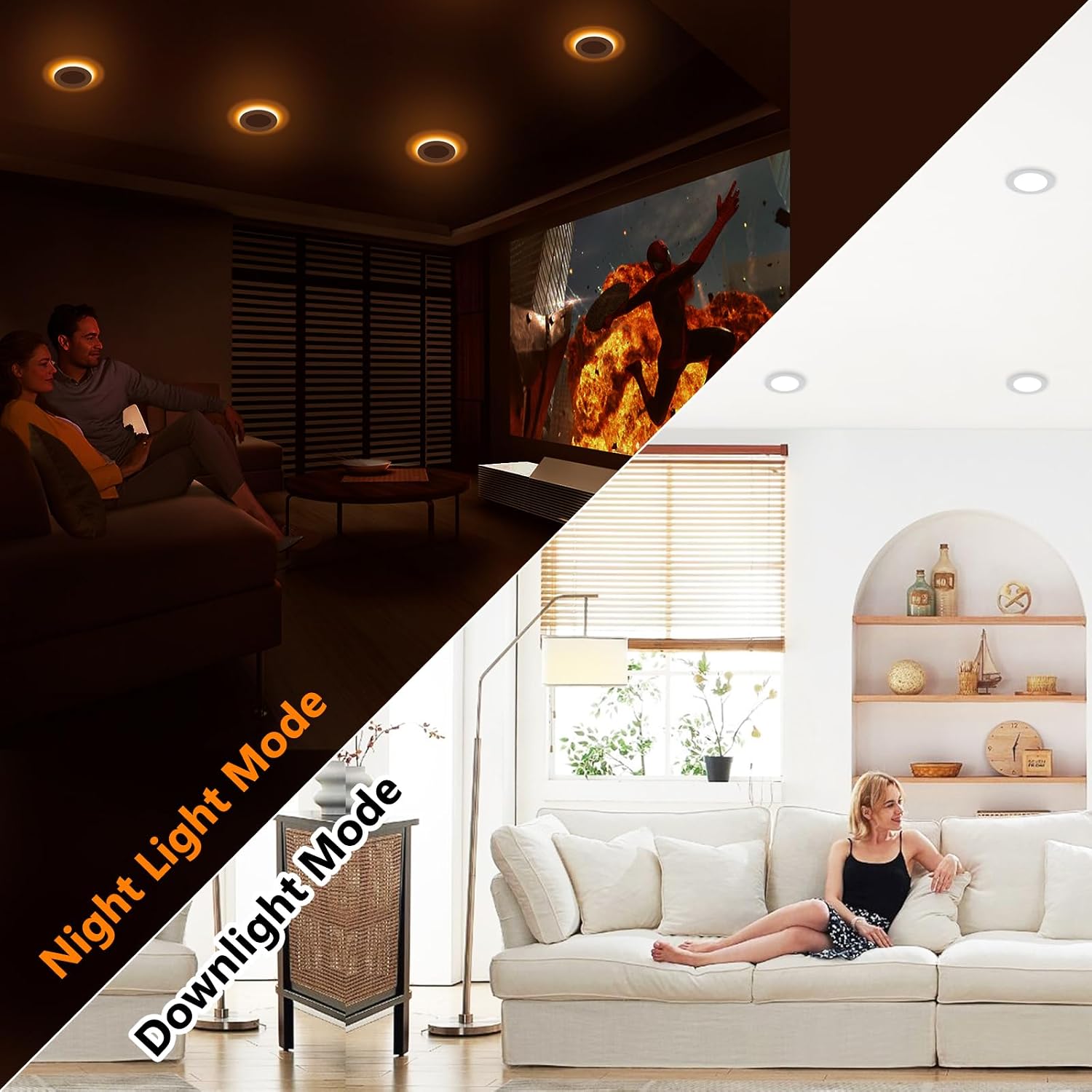 Thumbnail 1 de CycevSun RL4-W6P 4-Inch LED Recessed Lights, 6-Pack with Night Light
