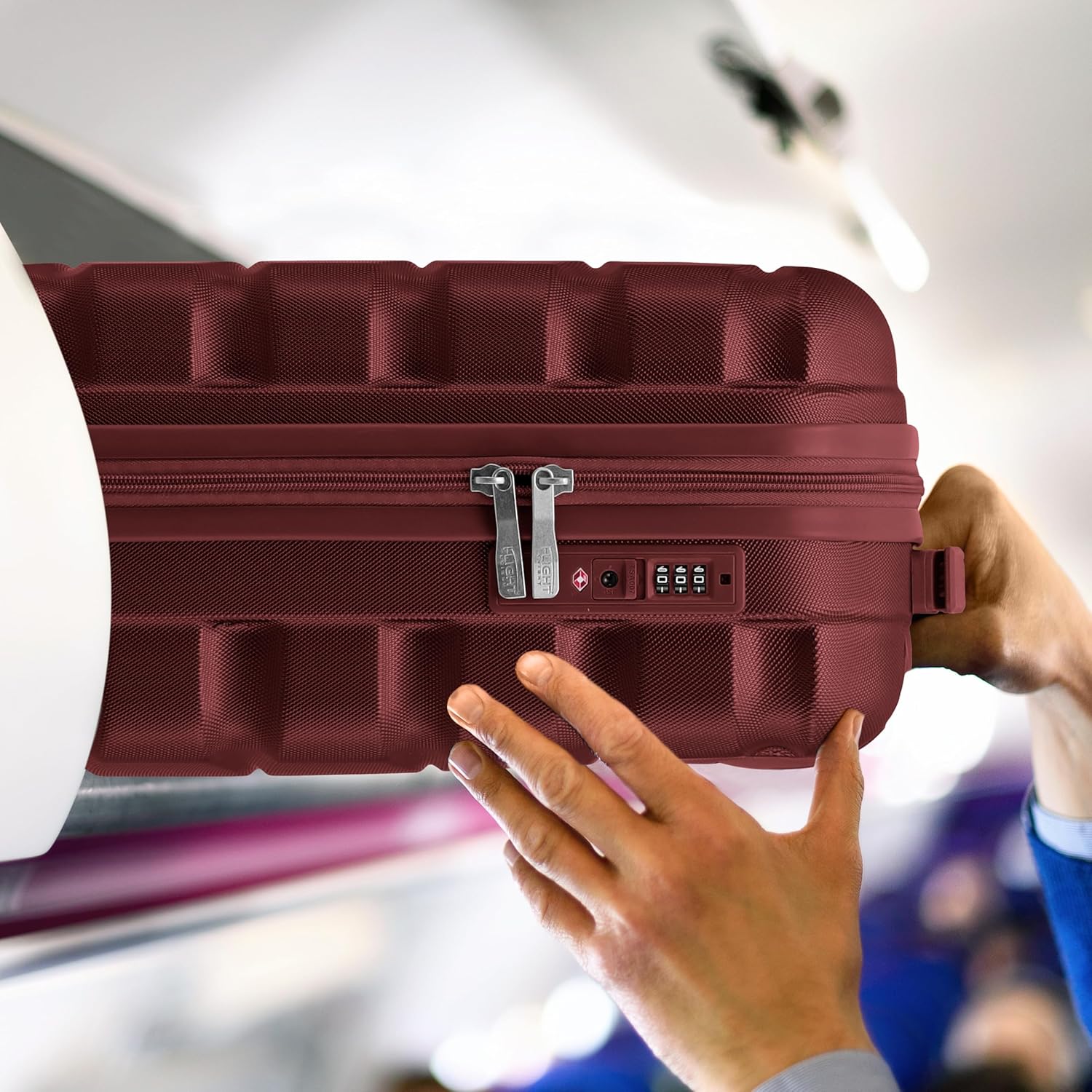 Detalle de Flight Knight Cabin Suitcase (55 x 35 x 20 cm) with TSA lock – Lightweight hard-shell carry on