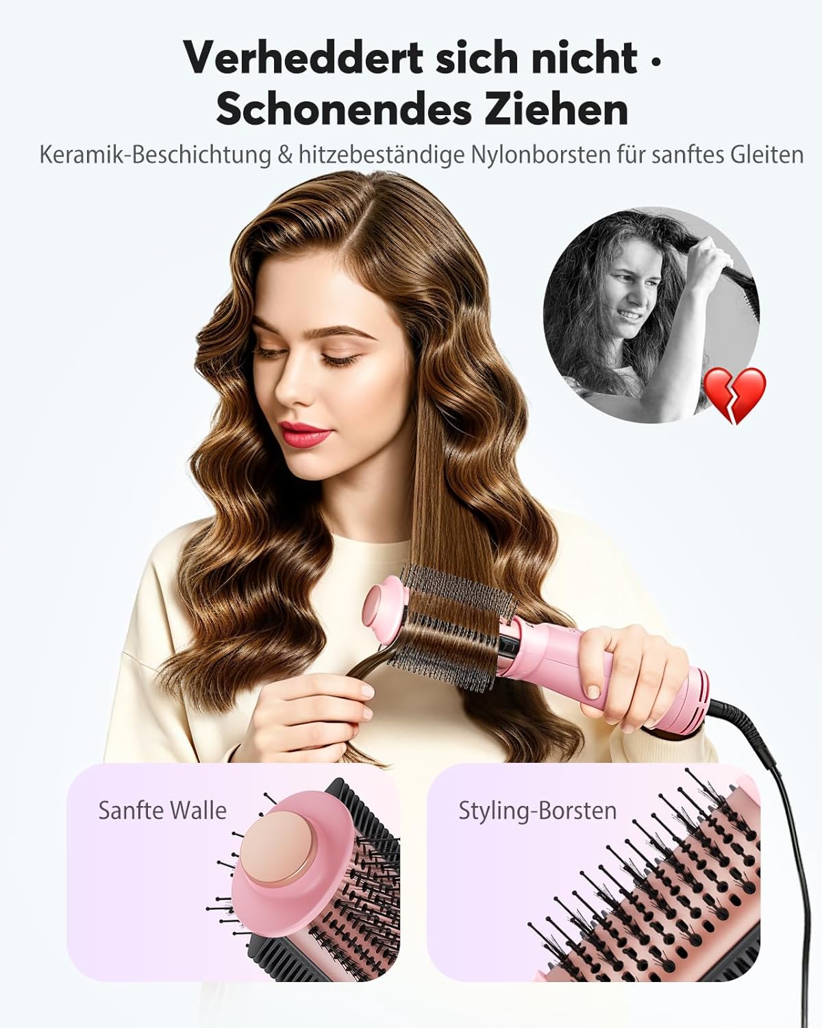 Thumbnail 5 de Bopcal Mini Warmluftbürste 4-in-1 – Ionen Föhnbürste mit Dualspannung für Volumen & glatte Haare